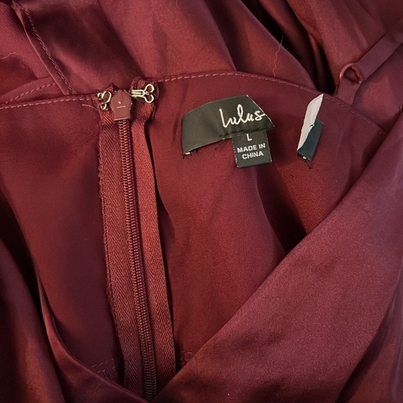 ode to love burgundy satin maxi dress Burgundy Satin Allura Midi Dress
